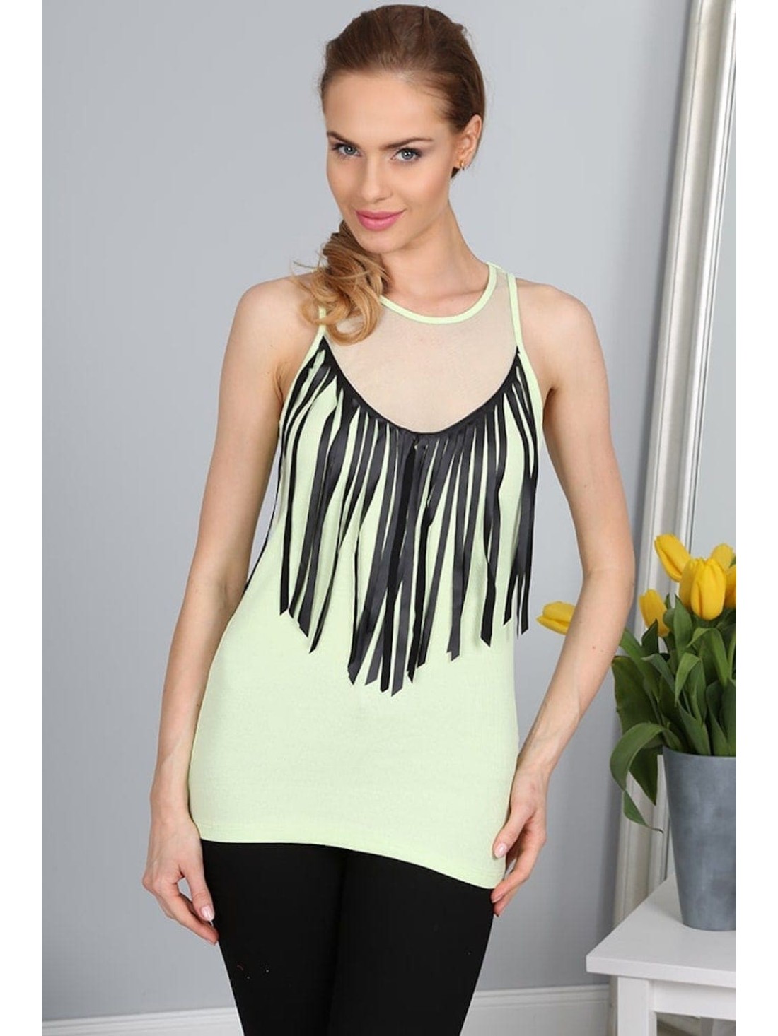 Dámsky top so strapcami Pistachio 2947 - Internetový obchod - Butik